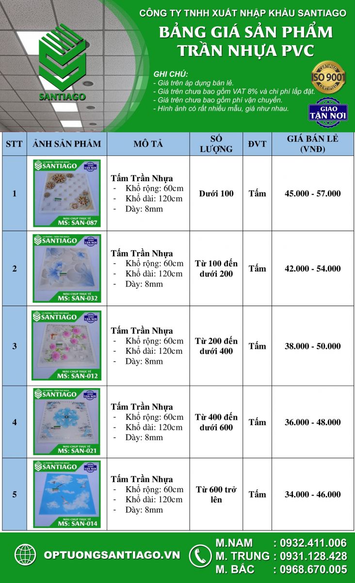 La phông nhựa Tiền Giang uy tín năm 2024 là sự lựa chọn hàng đầu của nhiều người tiêu dùng. Với chất lượng đảm bảo và mức giá cạnh tranh, la phông nhựa Tiền Giang đưa các sản phẩm của họ phát triển nhanh chóng trên thị trường nhựa trong nước. Với nhiều loại mẫu mã cho khách hàng lựa chọn, bạn sẽ không thể thỏa mãn hơn với dịch vụ của La phông nhựa Tiền Giang uy tín!